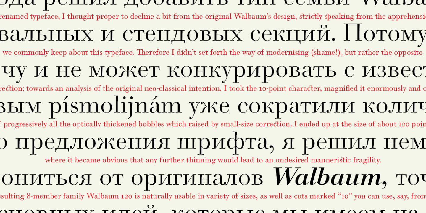 Beispiel einer Walbaum 2010 Pro 10 XL Pro Bold-Schriftart